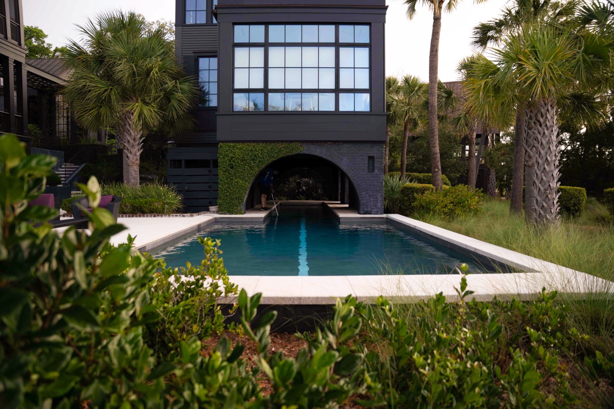 Residential pool with lagoon views on Isle of Palms, SC