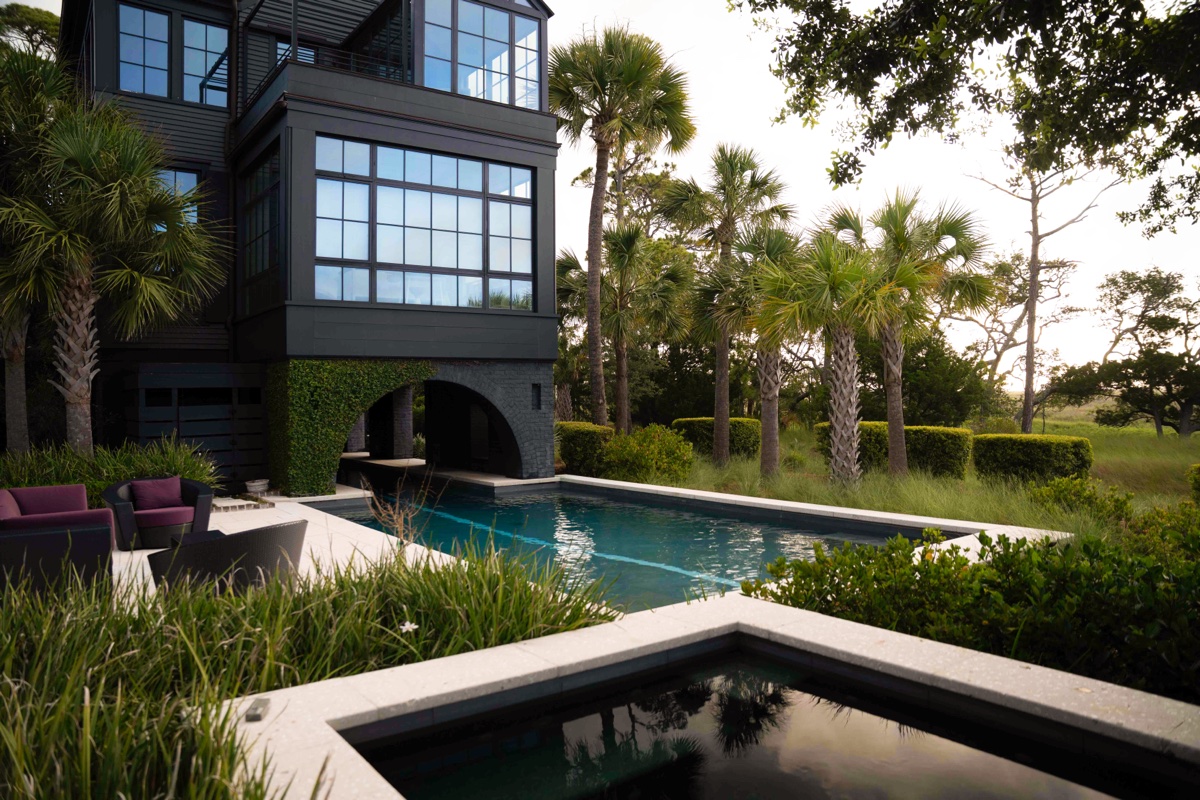 Residential pool overlooking a lagoon on Seabrook Island, SC