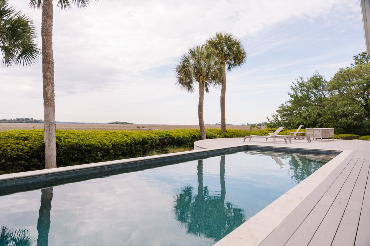 Residential pool with marsh views on Johns Island, SC
